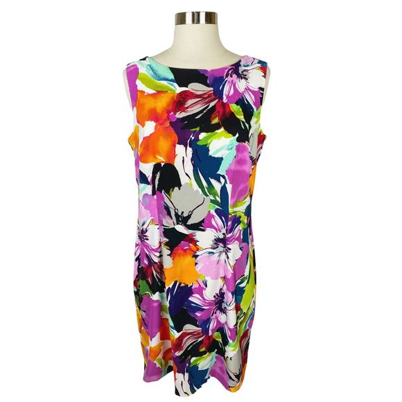 Alyx Multicolored Floral Print Dress - Size 12 - Picture 1 of 5